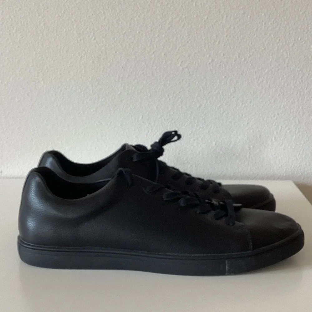 Unlisted Men's Black Leather Low-Top Sneakers - Casual Lace-Up Shoe Size 11